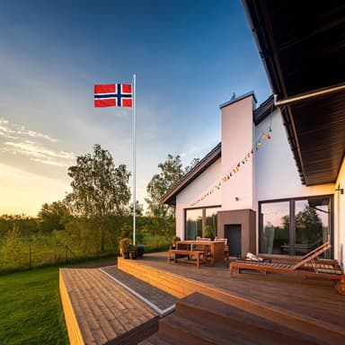 Aluminium flagstang - justerbar højde - Norge