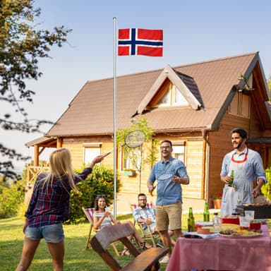 Aluminium flagstang - justerbar højde - Norge