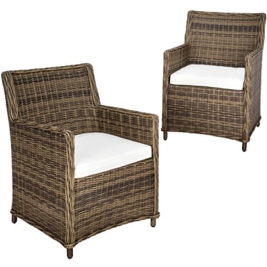 Sæt med 2 polyrattan havestole Côte d'Azur - sort/brun