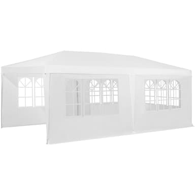 Festtelt med 5 sider 6x3 m - hvid
