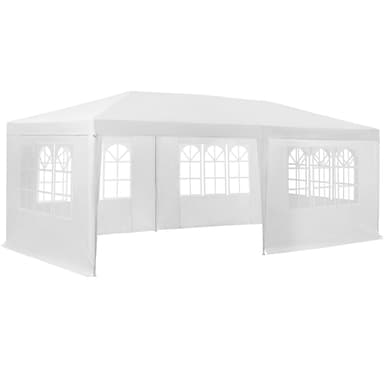 Festtelt med 5 sider 6x3 m - hvid