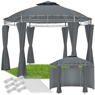 Havepavillon rund 3,5m Siana - anthrazit