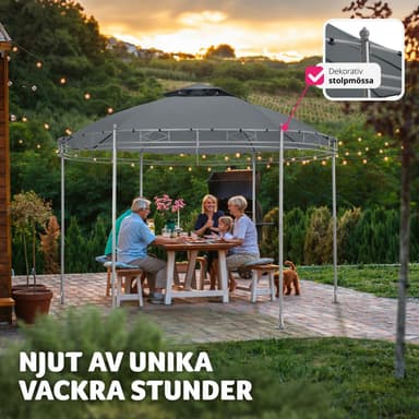 Havepavillon rund 3,5m Siana - anthrazit