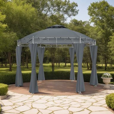 Havepavillon rund 3,5m Siana - anthrazit