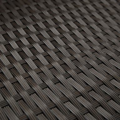Polyrattan puf med hynde - brun