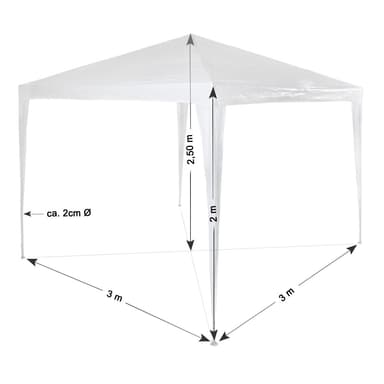 Pavillon 3x3m - hvid