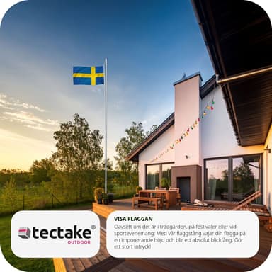 Aluminium flagstang - justerbar højde - Sverige