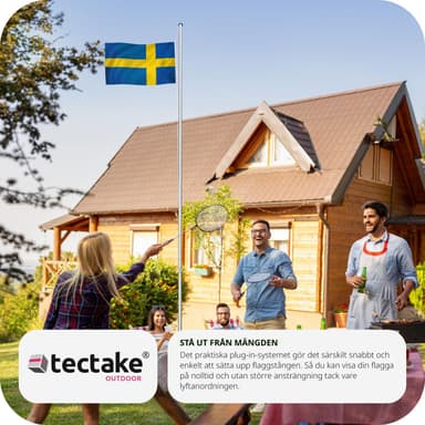 Aluminium flagstang - justerbar højde - Sverige