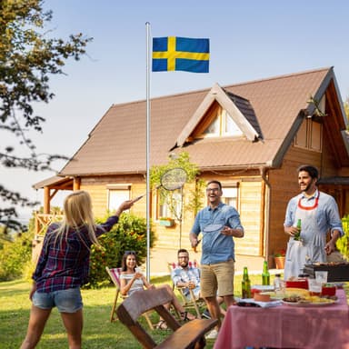 Aluminium flagstang - justerbar højde - Sverige