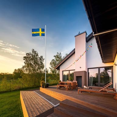 Aluminium flagstang - justerbar højde - Sverige