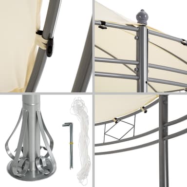 Havepavillon rund 350 cm. - beige