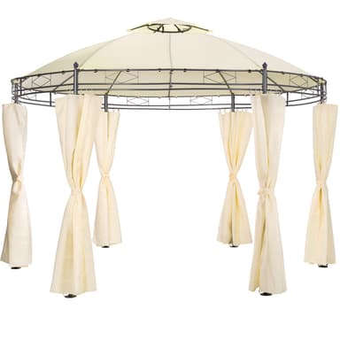 Havepavillon rund 350 cm. - beige