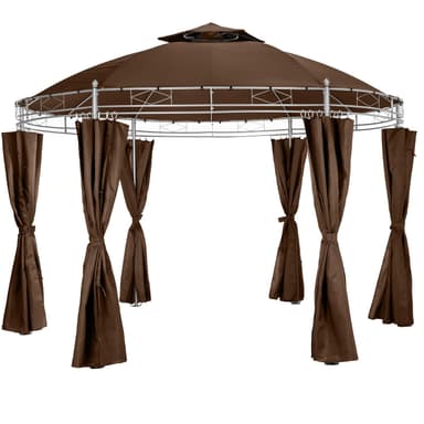 Havepavillon rund 3,5m Siana - brun
