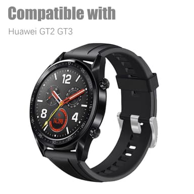 Armbånd silikone 22 mm Sort Huawei Watch GT2/GT3