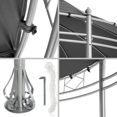 Havepavillon rund 350 cm. - anthrazit