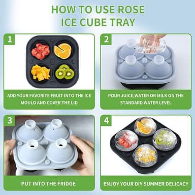 Isforme i Silikone - Diamant- og Rose-forme Sort