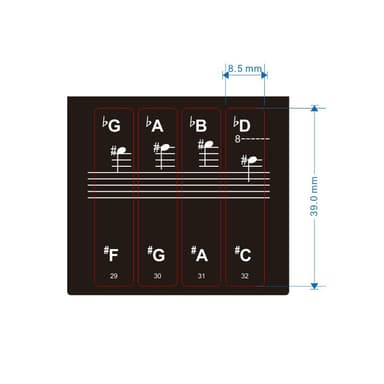 Etiketter klistermærker til klaver keyboard 88/61/54/49 tangenter