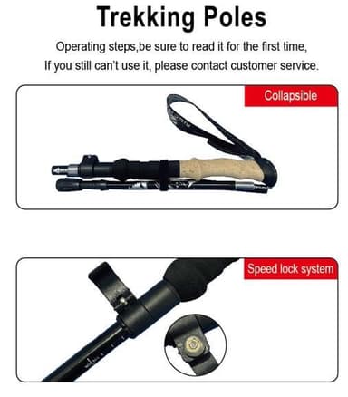 Ultralet vandrestav trekkingstang 5 sektion Rød