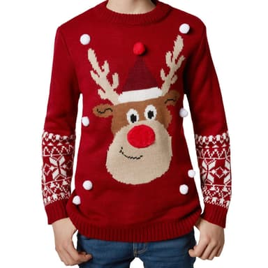 Julesweater Rudolf Rensdyr til børn - 128 (7-8y)