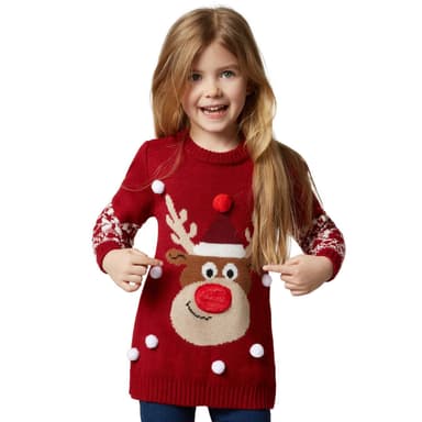 Julesweater Rudolf Rensdyr til børn - 128 (7-8y)