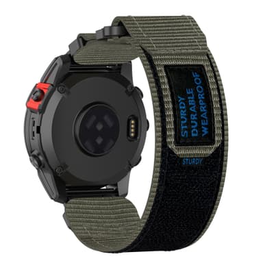 20 mm urrem til Garmin Fenix 7S/instinct 2S/6S/5S/Descent MK3 Størrelse S Nylon Grå