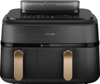 Philips 5000 Series Dual Basket airfryer med damp NA552/00 (sort)