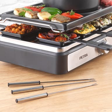 Petra 2-i-1 raclette og fondue 500004 (sort)