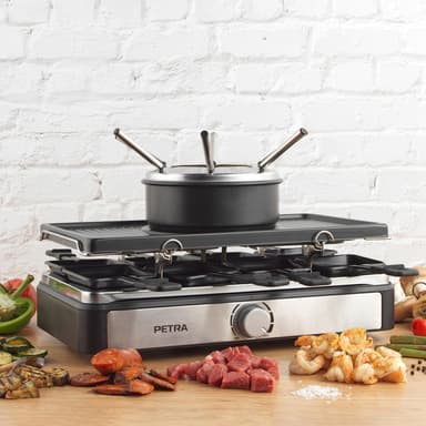 Petra 2-i-1 raclette og fondue 500004 (sort)