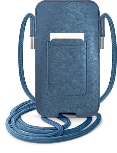 Guess Pouch Saffiano Large Blå