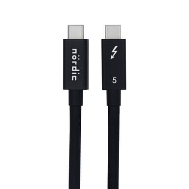 NÖRDIC 1m Thunderbolt 5 kabel 80Gbps dataoverførsel 240W opladning 120Gbps båndbredde 16K60Hz 8K60Hz 4K540Hz