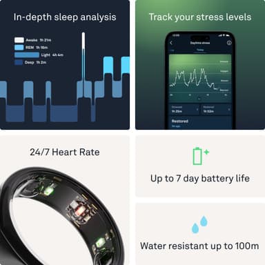 Oura Ring Gen3 Heritage smart-ring størrelse 11 (sort)