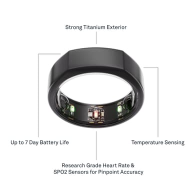 Oura Ring Gen3 Heritage smart-ring størrelse 11 (stealth)