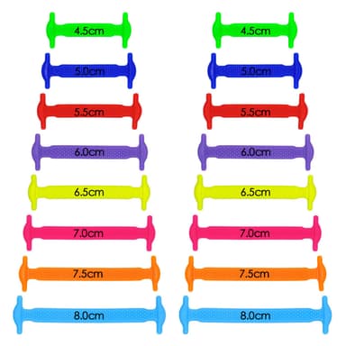 Slipsfri elastiske snørebånd MultiColor