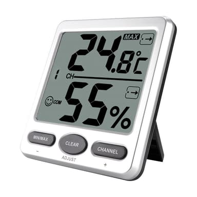 Indendørs digitalt termometer hygrometer Sølv