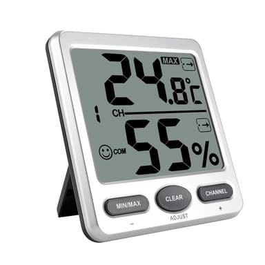 Indendørs digitalt termometer hygrometer Sølv