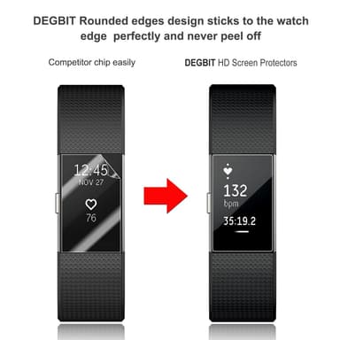 Fitbit Charge 2 skærmbeskyttelse 5-pak