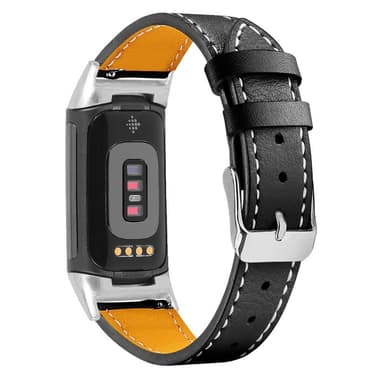 Fitbit Charge 5 armbånd ægte læder sort