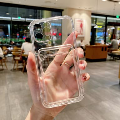 Mobilcover med kortholder Gennemsigtig iPhone 13 Pro