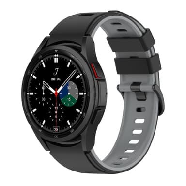 Samsung Galaxy Watch 4 Classic armbånd silikone Sort+grå