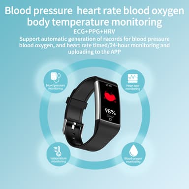 Smart ur med puls, søvnmonitor, skridttæller IP68 Sort