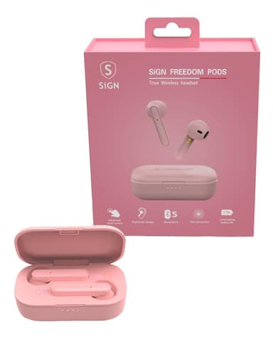 Freedom wireless in-ear buds, pink