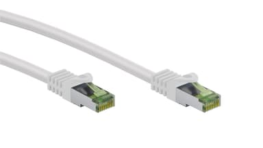 RJ45 netværkskabel med CAT 8.1 S/FTP råkabel, AWG 26, hvid