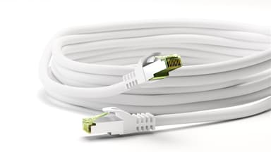RJ45 netværkskabel med CAT 8.1 S/FTP råkabel, AWG 26, hvid