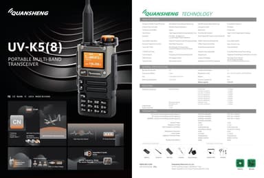 UV-K5 Plus 1600 mAh 2-vejs radio, walkie talkie med antenne
