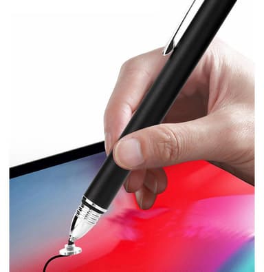 Stylus pen med skivespidser og låg Universal 7 mm Sort