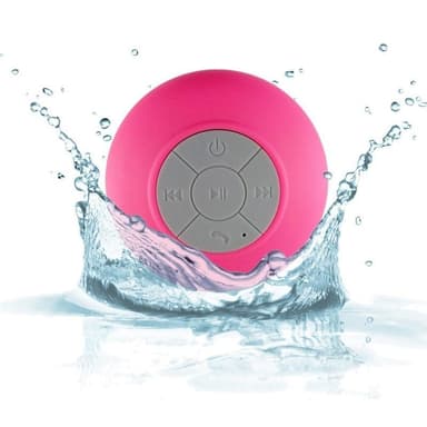 Vandtæt Bluetooth højttaler med sugeprop (Cerise)