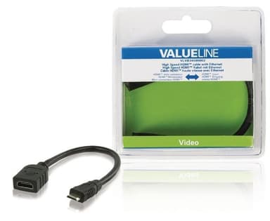 High Speed Hdmi Kabel Med Ethernet HDMI Mini Male - HDMI Hun 0.20 m Sort