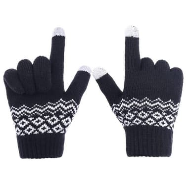 Fingerhandsker med touch-funktion, Svart/Hvid