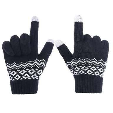Fingerhandsker med touch-funktion, Svart/Hvid