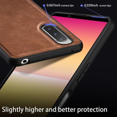 SKALO Sony Xperia 10 V PU-læder Hybrid Cover - Brun